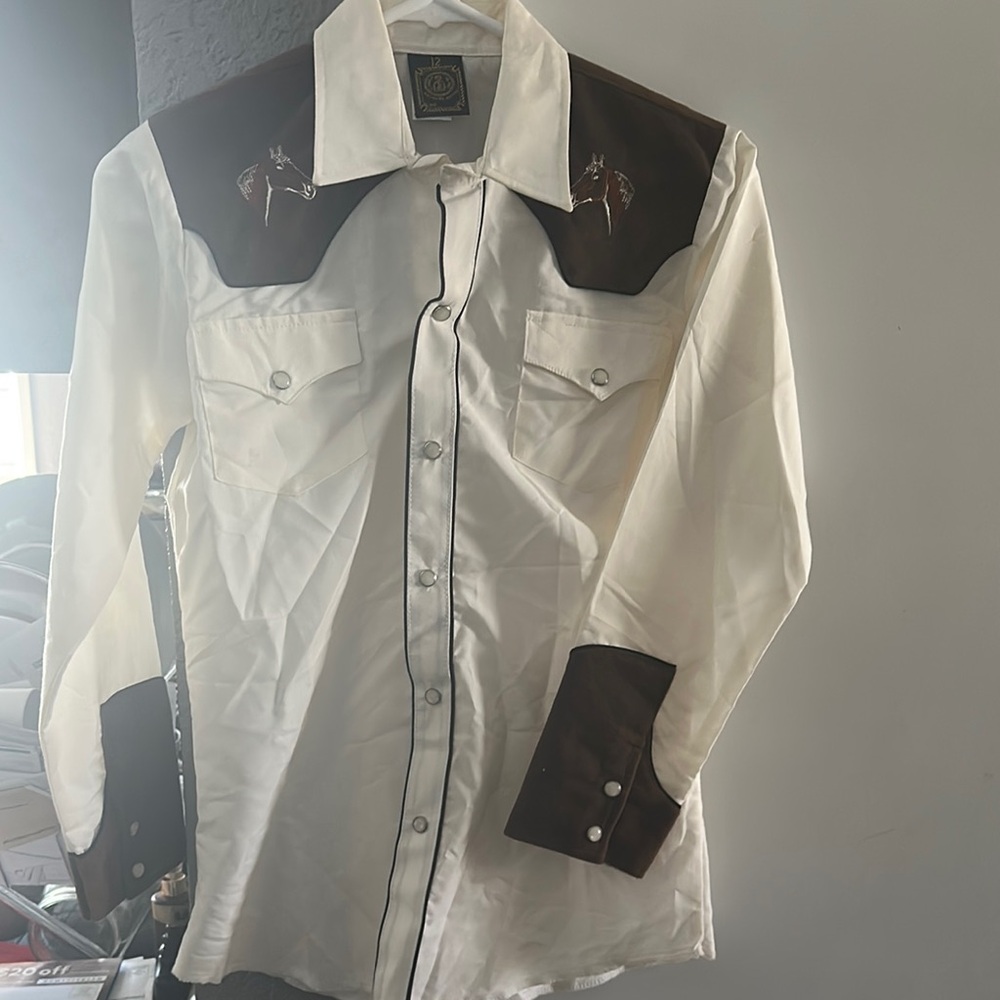 Men's Western Shirt with Embroidered Horses